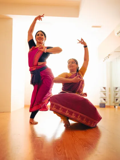 A beautiful moment of serendipity, dancing to Tagore's music on his birth anniversary, Tagore Jayanti. This was part of a duet performance celebrating his work.