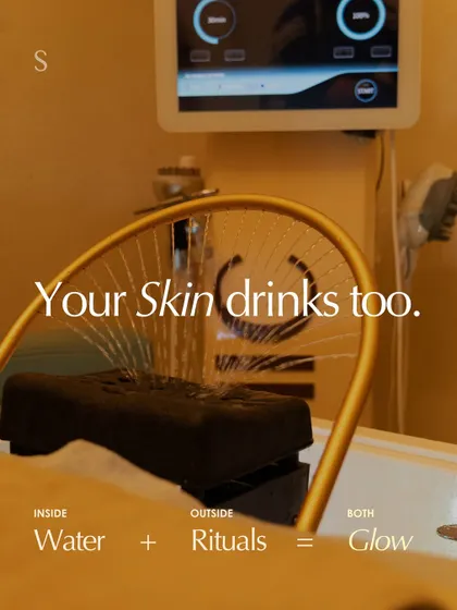 Your skin drinks too. Our advanced equipment, like this hair and scalp hydration tool, shows our commitment to providing hydration from the outside in, complementing what you do from the inside out.