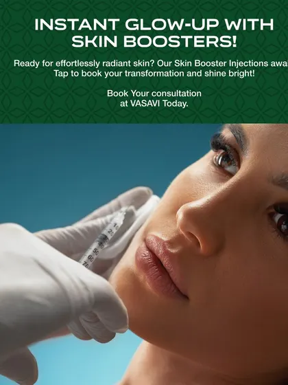 This image shows a Skin Booster injection being administered. These injections deliver hyaluronic acid directly into the skin, providing deep hydration, improving elasticity, and giving the skin an immediate, radiant glow.