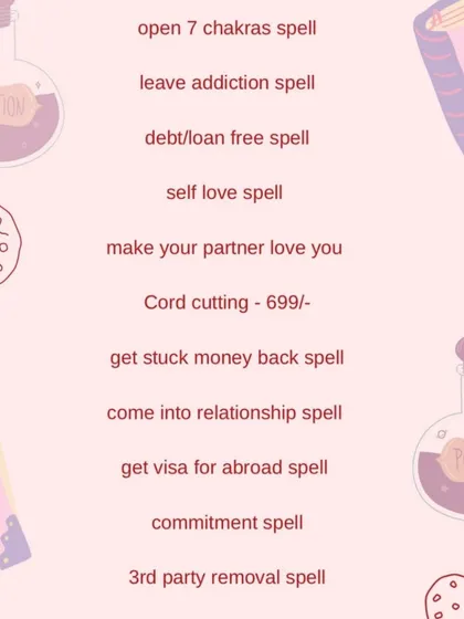 I offer a range of spells for self-improvement, including an "open 7 chakras" spell, a "leave addiction" spell, and a "self love" spell to help you on your healing journey.