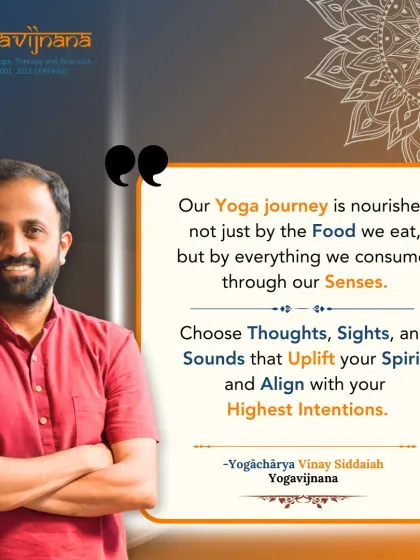 Our yoga journey is nourished by everything we consume through our senses. I encourage my students to choose thoughts, sights, and sounds that uplift the spirit and align with their highest intentions.