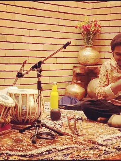 Another moment of 'chemistry' with Sarfaraaz Khan during a rehearsal or soundcheck. These informal sessions are where we build the understanding needed for a great live show.