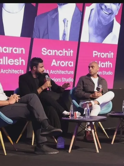 Our principal architect, Sujit Nair, speaking on a panel at the FOAID (Festival of Architecture and Interior Designing) conference. We believe in actively participating in academic discourse and sharing our ideas with the design community.