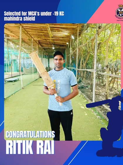 Another one of our players on the professional pathway. Congratulations to Ritik Rai for his selection into the MCA's U-19 KC Mahindra Shield.