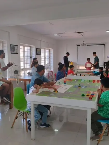 Our instructor hands out a certificate to a student at our North Bangalore center. These ceremonies are a great way to conclude a term and acknowledge each child's progress.