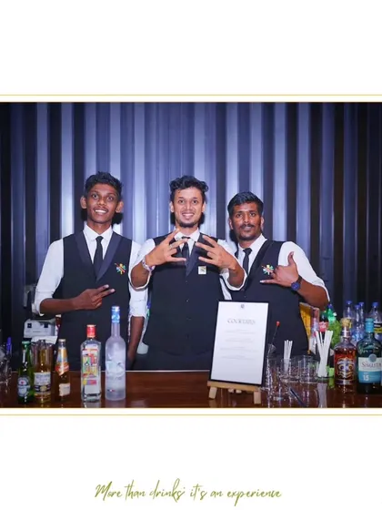 Our bar team striking a pose. Their confident and stylish presence adds to the overall vibe of the event.