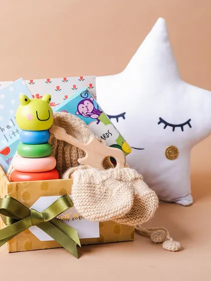 A sweet and simple gift hamper for parents-to-be, curated with love and care to celebrate their upcoming journey.