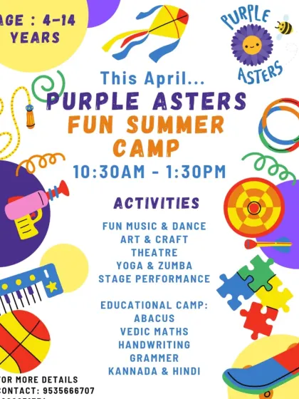 Here are all the details for our Fun Summer Camp! We offer a balanced mix of art, dance, theatre, yoga, and light educational activities for children aged 4 to 14.