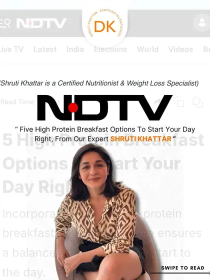 I was also featured on NDTV for World Protein Day, sharing five high-protein breakfast options to start your day right.