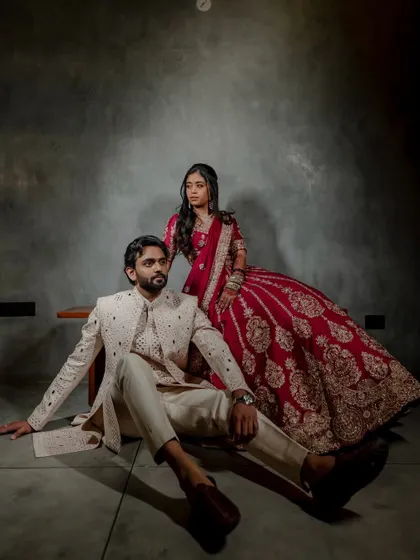The magic of a Sangeet night. From the couple's dance to the grand entrance, we capture the energy, romance, and stunning outfits of your celebration.