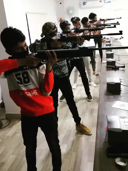 An almost full house at the range. It's great to see so many people engaged and focused during a busy recreational shooting session.