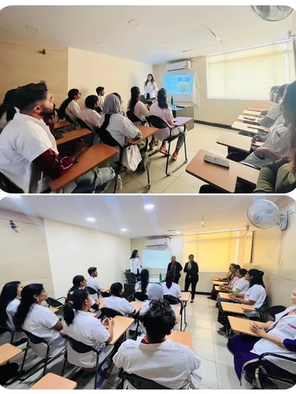 A snapshot of our nutrition students during a classroom lecture. We combine theoretical knowledge with practical application to create well-rounded nutrition professionals.
