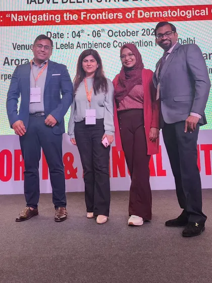 Pictured here with fellow organizers and speakers at the Dermazone North conference. These collaborations are essential for creating high quality academic programs.