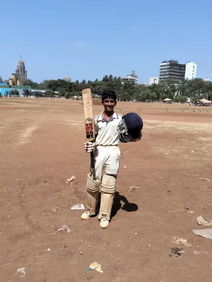 Aayush Ambekar after scoring a century in a crucial match. His ability to score big runs in important games is a sign of his growing maturity as a cricketer.