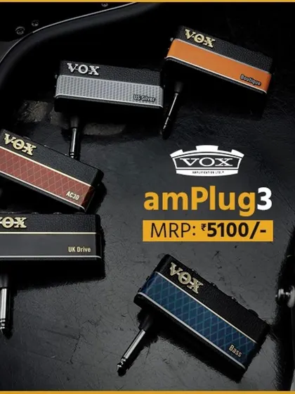 The popular Vox amPlug3 headphone guitar amps are available at our store. These compact devices are perfect for practicing your electric guitar anytime, anywhere.
