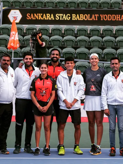 Our team, the Sankara Stag Babolat Yoddhas, at the Pro Tennis League. Competing alongside other top players is an experience we cherish and learn from.