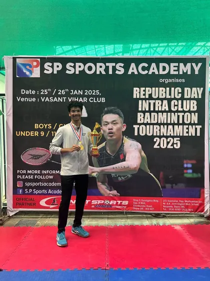 Sujal Kesare, our U-19 Boys winner, standing tall with his championship trophy.