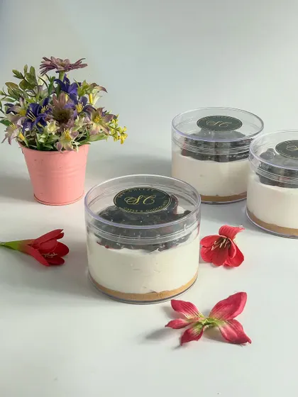 A collection of my dessert tubs, including the popular blueberry cheesecake flavor. These are great for corporate orders or as part of a dessert spread.