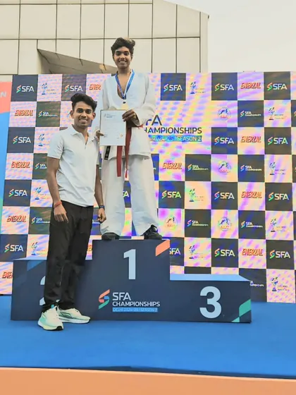 Another champion on the first-place podium. His hard work and discipline are an example to others.