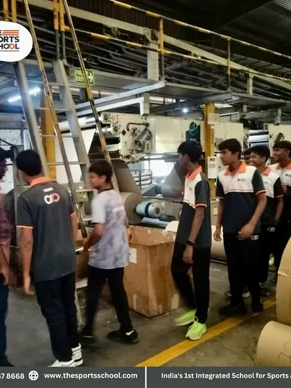 A guided tour through the factory floor, where students learn about the entire paper recycling process.