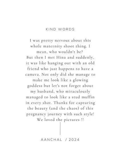 Your comfort is my priority. I was so touched by Aanchal's kind words, as my goal is always to make you feel like you're with an old friend, creating beautiful memories together.