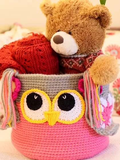 My bestseller, the Owlie Basket, is perfect for holding a teddy bear and other treasures. It’s a piece that’s loved by kids and grown-ups alike.
