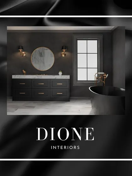 This bathroom concept embodies modern luxury. The design features a dark, moody color scheme, a freestanding tub, and elegant brass fixtures, creating a spa-like sanctuary within your home.