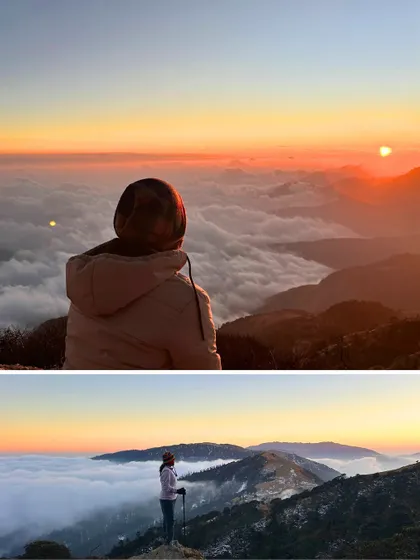 That feeling when you're above the clouds, watching the sun paint the sky. This is a common sight on our Sandakphu trek, a truly magical experience that stays with you forever.