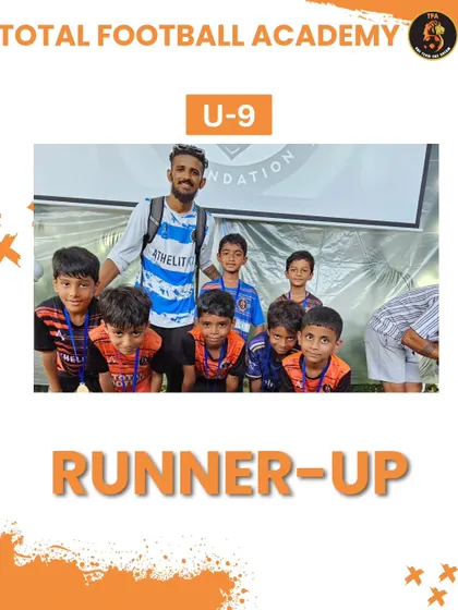 Our new U9 squad celebrating their runner-up finish at the Mumbai Champions League.
