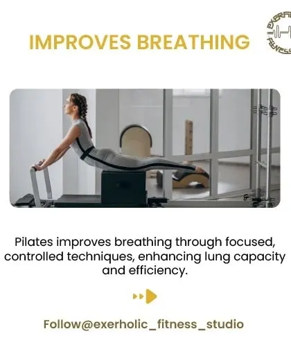 By focusing on controlled breathing techniques, Pilates enhances lung capacity and efficiency. You'll learn to breathe better, which helps you move better in all aspects of life.