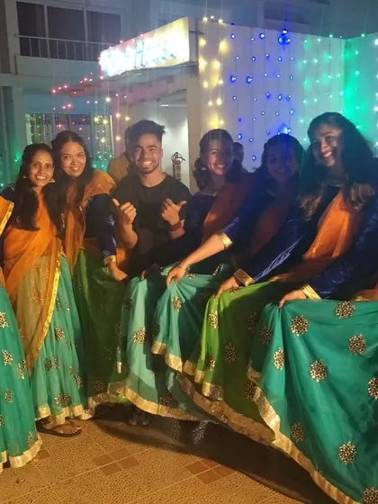 Celebrating with my students at a Karnataka Rajyotsava program. It was an honor to choreograph a performance that celebrated regional culture with these beautiful traditional costumes.