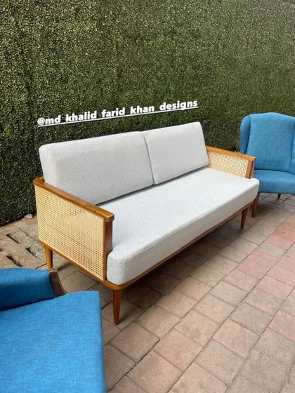 The sofa and chair combination, demonstrating how I can create complementary pieces for a complete living room set.
