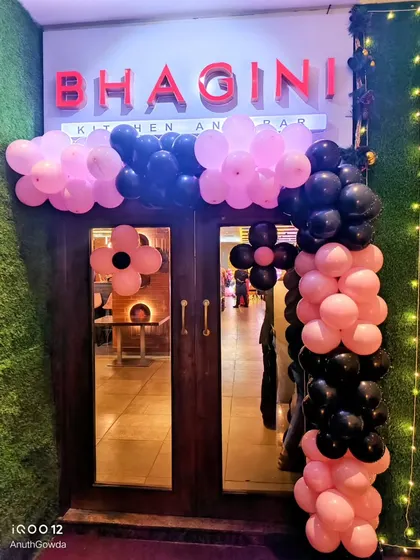 The entrance decor for the Blackpink party.