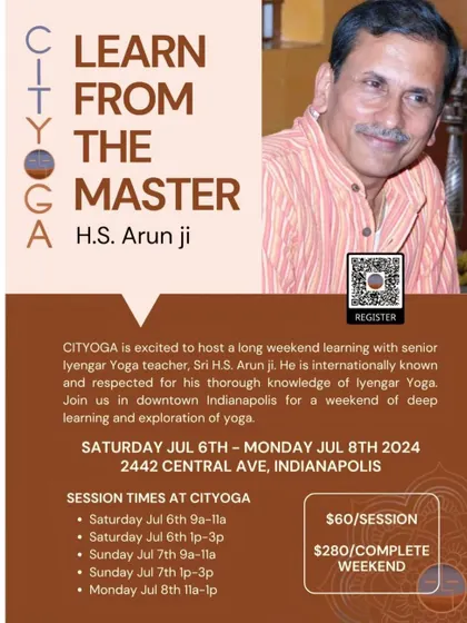 The announcement for my weekend workshop at CITYOGA in Indianapolis.