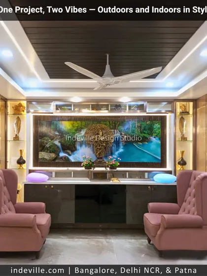 My design philosophy extends to every corner of the home. Here, I created a sleek and modern living area with custom cabinetry, ambient lighting, and statement furniture, proving that contemporary style and natural comfort can coexist beautifully.