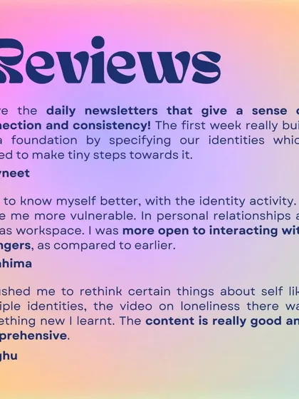 "The first week really built a foundation." Here's what past participants have to say. The workshop provides a structured approach with daily newsletters and identity exercises to help you make tangible progress.
