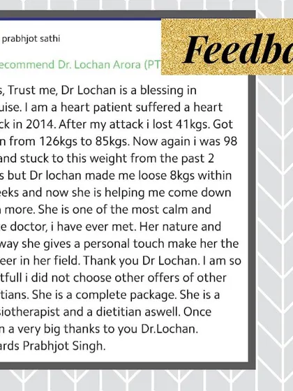 I am so grateful for feedback like this from my clients. Hearing about how my combined approach as a dietician and physiotherapist helps people regain their health is what motivates me every day.