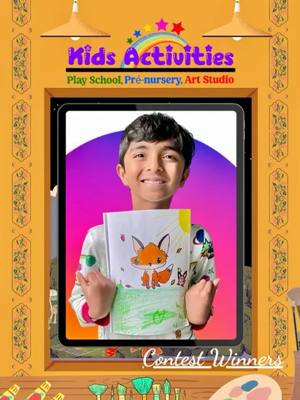 Presenting another one of our talented Art Contest 2025 winners. This young artist from Carmel, USA, won in the "My Favourite Animal" category with his charming and colorful fox drawing.