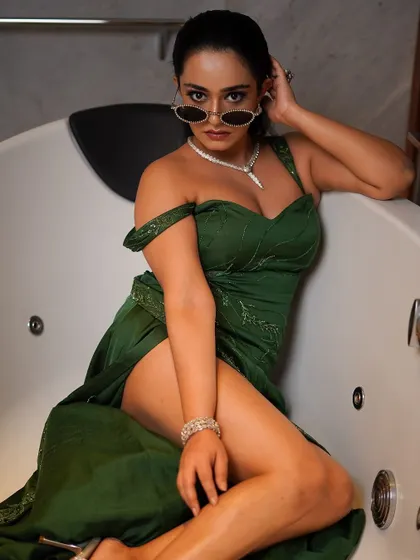 A direct, engaging shot where the model looks straight at the camera, creating a strong connection with the viewer.