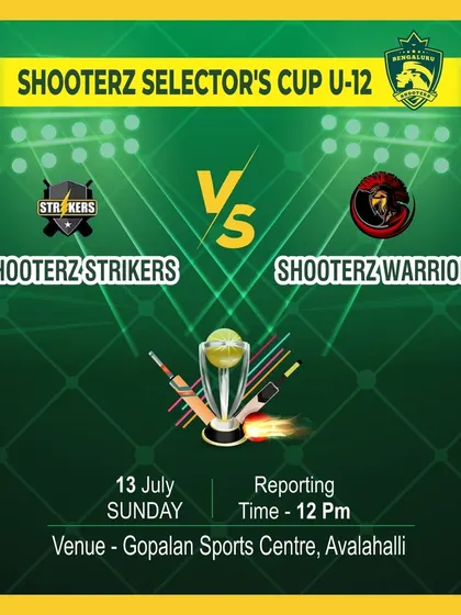 Match announcements for our internal Shooterz Selector's Cup U-12. This tournament helps us identify and nurture talent within the academy for our competitive league teams.