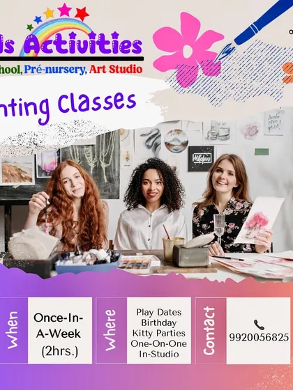 We offer exclusive painting classes for both kids and moms. Whether for a playdate, birthday party, or a one-on-one session, our studio is the perfect place to unwind and explore your artistic side.