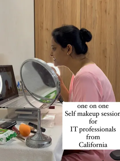 An online self makeup session with an IT professional from California. I teach women across different time zones, helping them master makeup at their convenience.