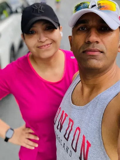 A selfie of a couple from our club during the anniversary run. They are an inspiration to us all.