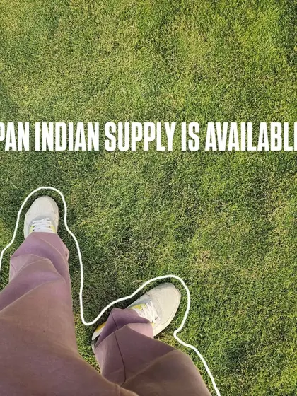 This graphic emphasizes that our Pan-India supply is available for all your wholesale turf needs.
