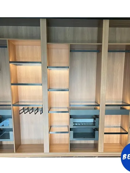 This is the 'before' shot of a beautiful but empty walk-in closet, ready to be filled and organized for a new home setup.