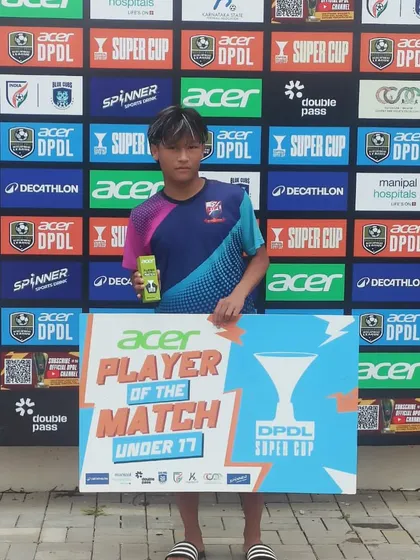 A well-deserved Player of the Match award for this young champion at the DPDL Super Cup. His performance was a great start to the day's competition.