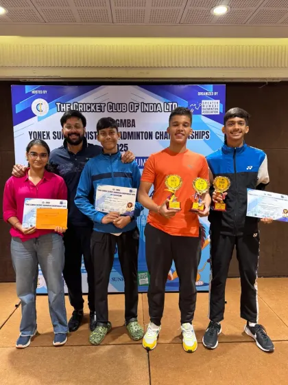Success is a team effort. Here I am with our medalists from the CCI GMBA Yonex Sunrise District Badminton Championship. We train together, we win together, and every achievement is a shared victory for our badminton family.
