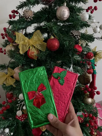 The final product from our chocolate making activity. Each child gets to wrap their creation in festive foil, making it a perfect, personalized treat to take home from the party.