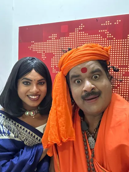 Another selfie with my co-star for the 'Raghu Ragini' skit. We had a lot of fun with these characters.