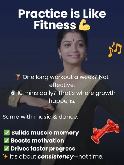 Practice is like fitness. One long workout a week isn't effective, but 10 minutes daily is where growth happens. It builds muscle memory and boosts motivation. It's about consistency, not time.